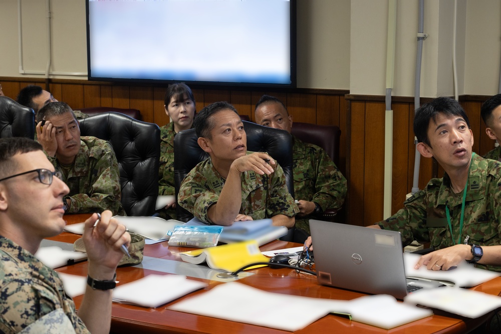 U.S. Marines, Japan Self-Defense Force discuss enemy prisoner of war handling during Resolute Dragon 25