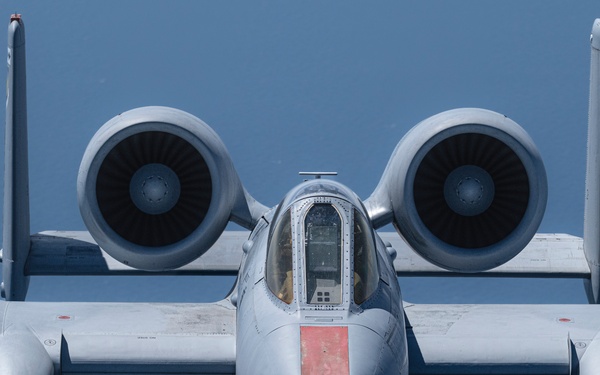A-10C Thunderbolt II flies over the Gulf of America