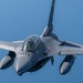 F-16D Fighting Falcon flies over the Gulf of America