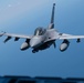 F-16D Fighting Falcon flies over the Gulf of America
