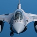 F-16D Fighting Falcon flies over the Gulf of America