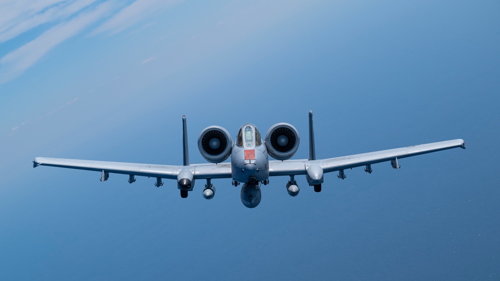 A-10C Thunderbolt II flies over the Gulf of America