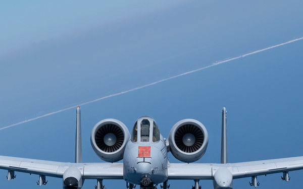 A-10C Thunderbolt II flies over the Gulf of America