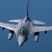 F-16D Fighting Falcon flies over the Gulf of America