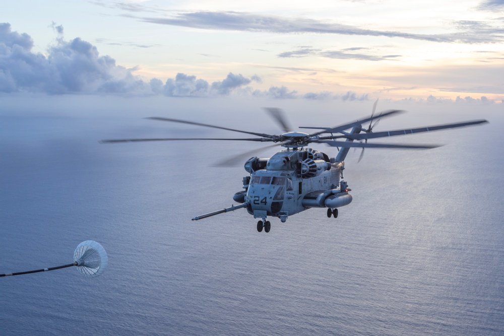 22nd MEU(SOC) | C-130J Super Hercules and CH-53E Super Stallion Aerial Refueling Operations