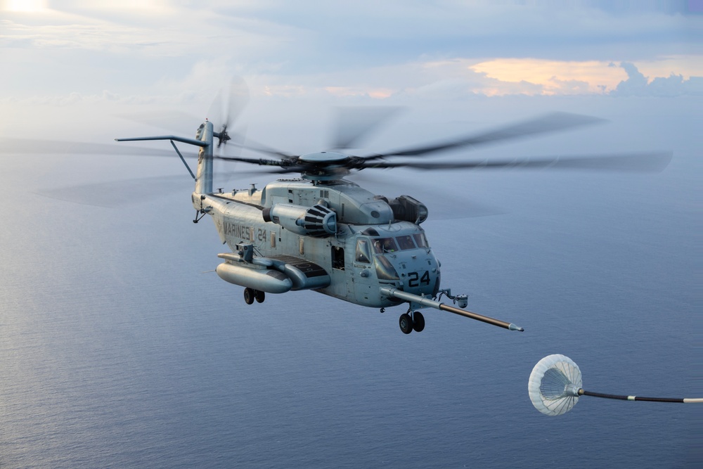 22nd MEU(SOC) | C-130J Super Hercules and CH-53E Super Stallion Aerial Refueling Operations