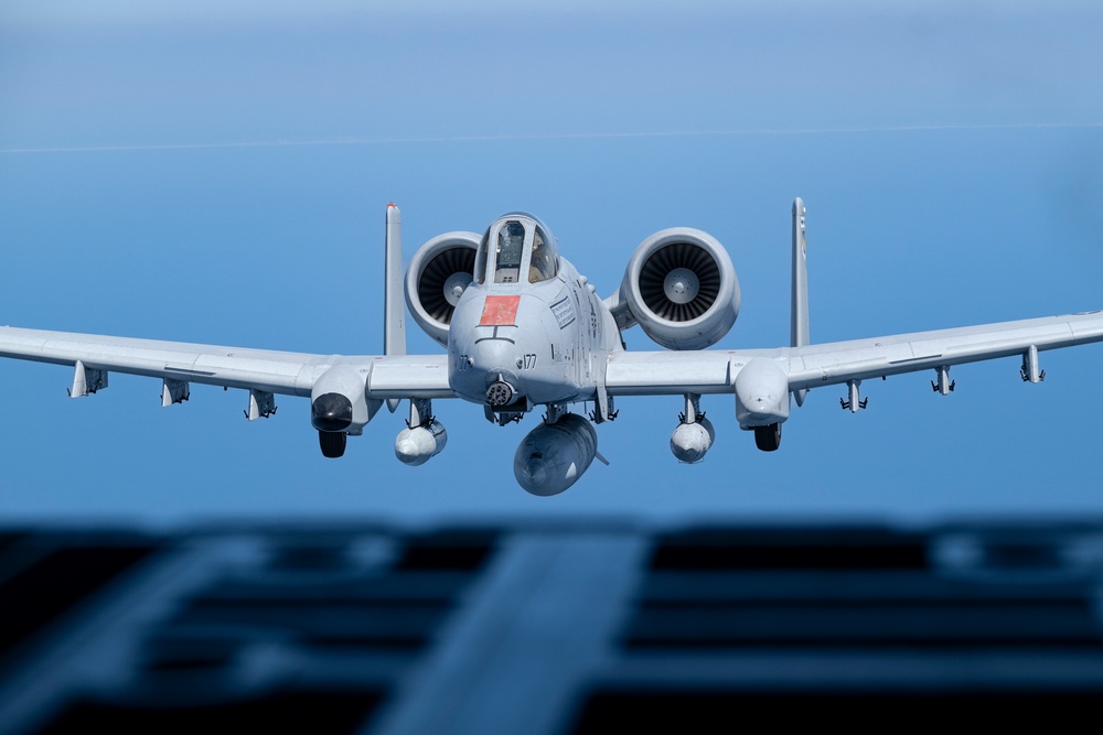 A-10C Thunderbolt II flies over the Gulf of America