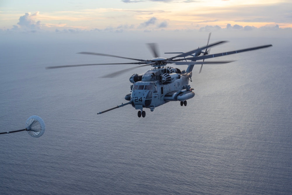 22nd MEU(SOC) | C-130J Super Hercules and CH-53E Super Stallion Aerial Refueling Operations