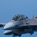 F-16D Fighting Falcon flies over the Gulf of America