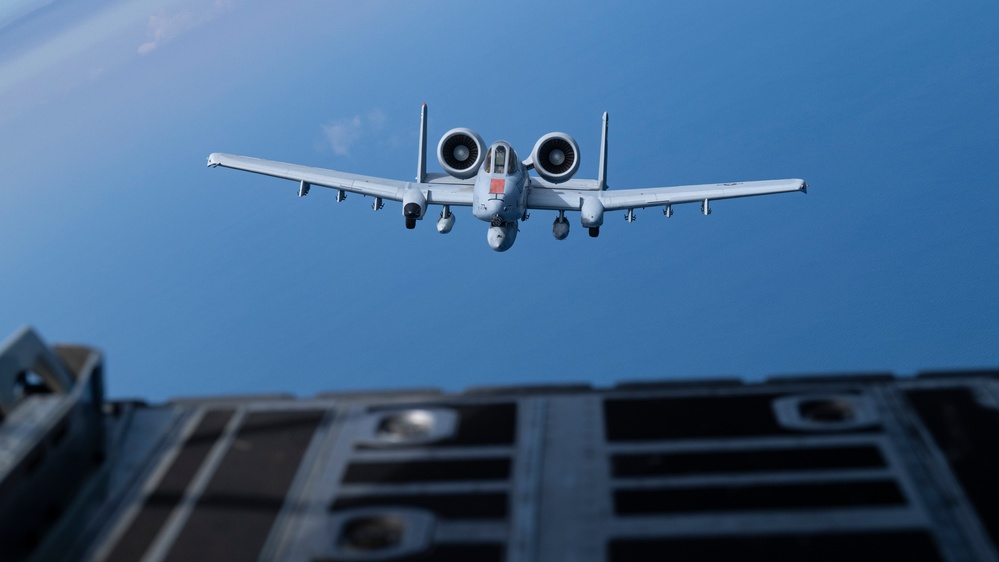 A-10C Thunderbolt II flies over the Gulf of America