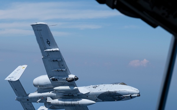 A-10C Thunderbolt II flies over the Gulf of America