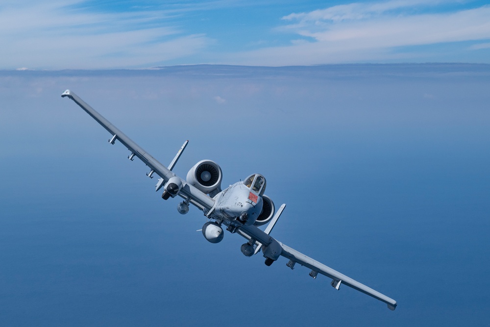 A-10C Thunderbolt II flies over the Gulf of America