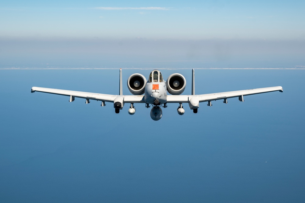 A-10C Thunderbolt II flies over the Gulf of America