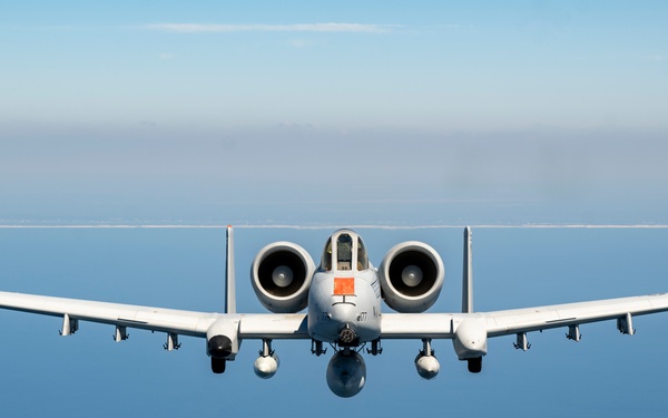 A-10C Thunderbolt II flies over the Gulf of America