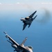 F-15EX Eagle II and F-16D Fighting Falcon fly over the Gulf of America