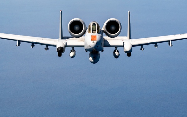 A-10C Thunderbolt II flies over the Gulf of America