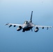 F-16D Fighting Falcon flies over the Gulf of America