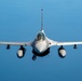 F-16D Fighting Falcon flies over the Gulf of America