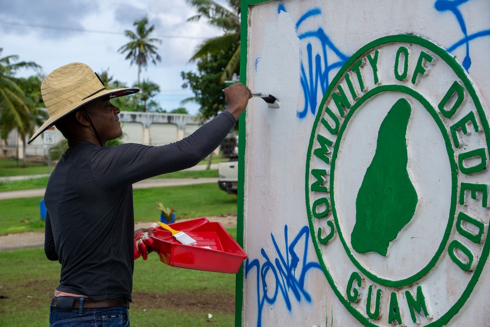 Village beautification with the Mayor of Dededo
