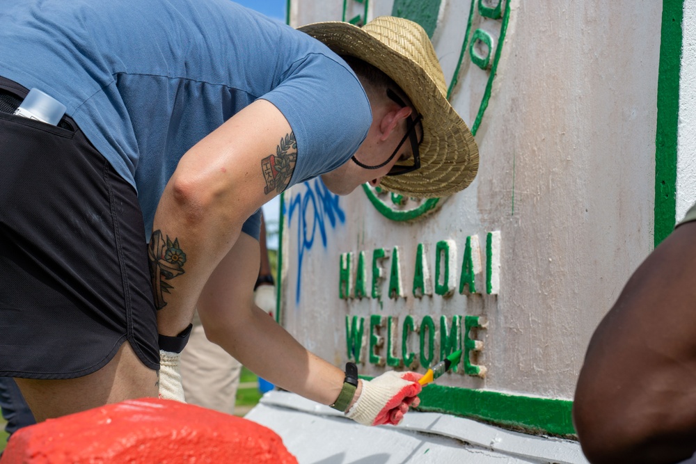 Village beautification with the Mayor of Dededo
