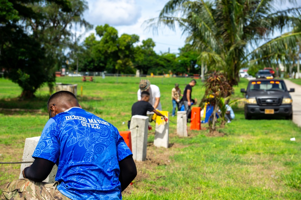 Village beautification with the Mayor of Dededo