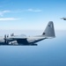 2-ship formation of U.S. Air Force aircraft fly over the Gulf of America