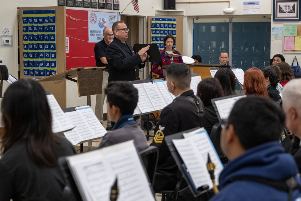 The Navy Band Commodores present educational clinic at North Salinas High School