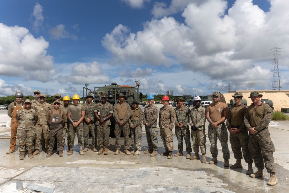 1st Marine Aircraft Wing leadership tour aircraft damage repair site during Resolute Dragon 25