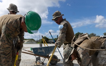 1st Marine Aircraft Wing leadership tour aircraft damage repair site during Resolute Dragon 25