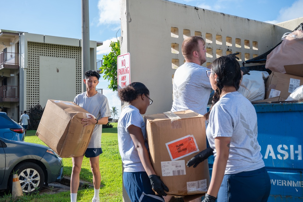 Team Andersen Airmen, leadership participate in dorm cleanup party