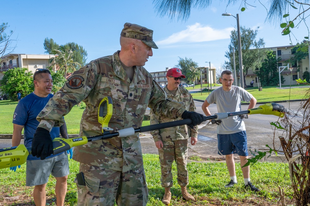 Team Andersen Airmen, leadership participate in dorm cleanup party