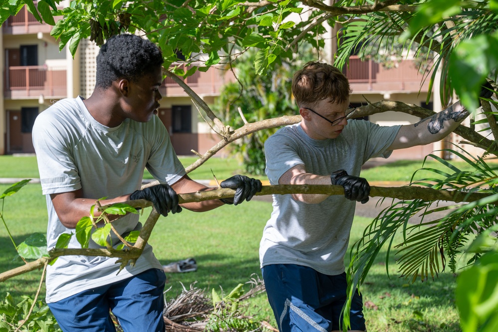 Team Andersen Airmen, leadership participate in dorm cleanup party