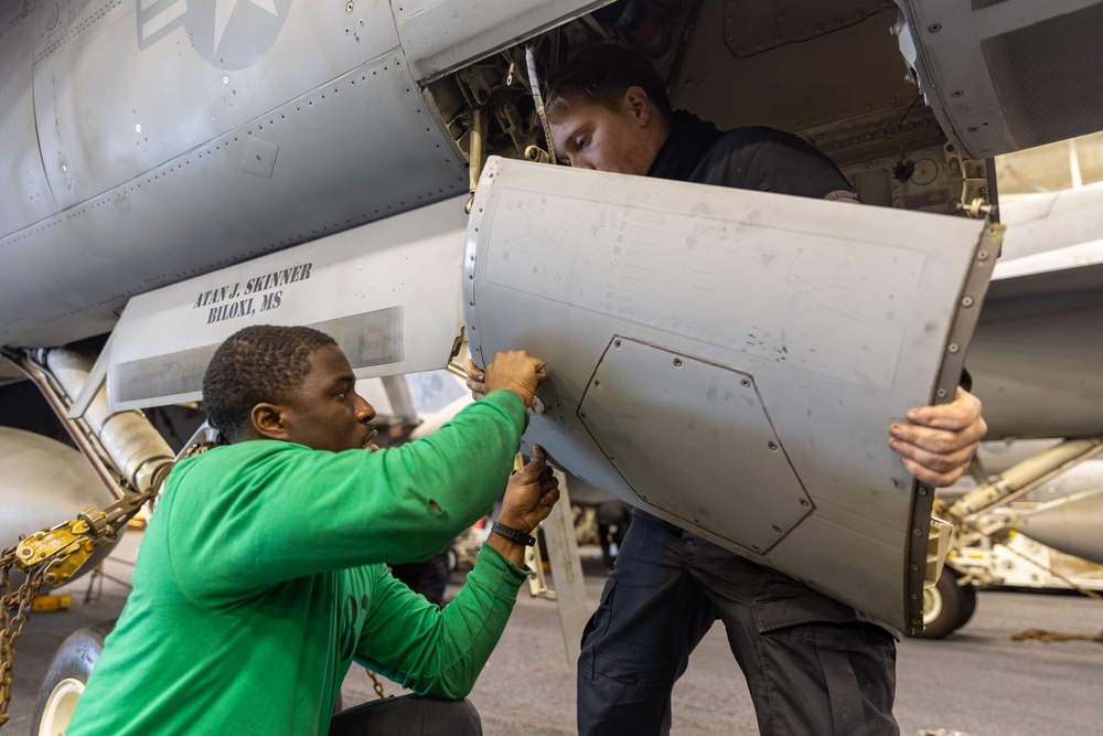 VFA-31 Sailors Conduct Maintenance