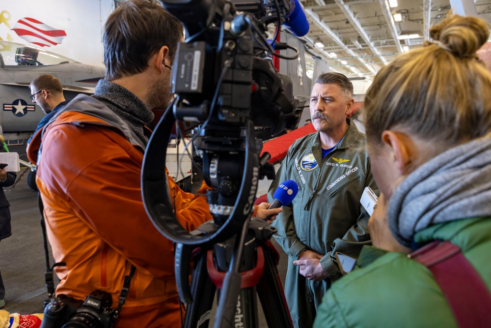 USS Gerald R. Ford (CVN 78) Hosts Neptune Strike 25-3 Media Embark