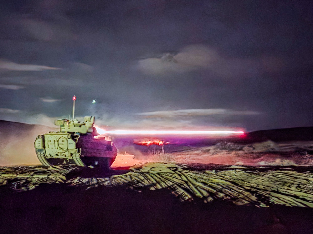 1st ABCT, 1st Infantry Division Conducts M2A3 Bradley Night Gunnery in Bulgaria