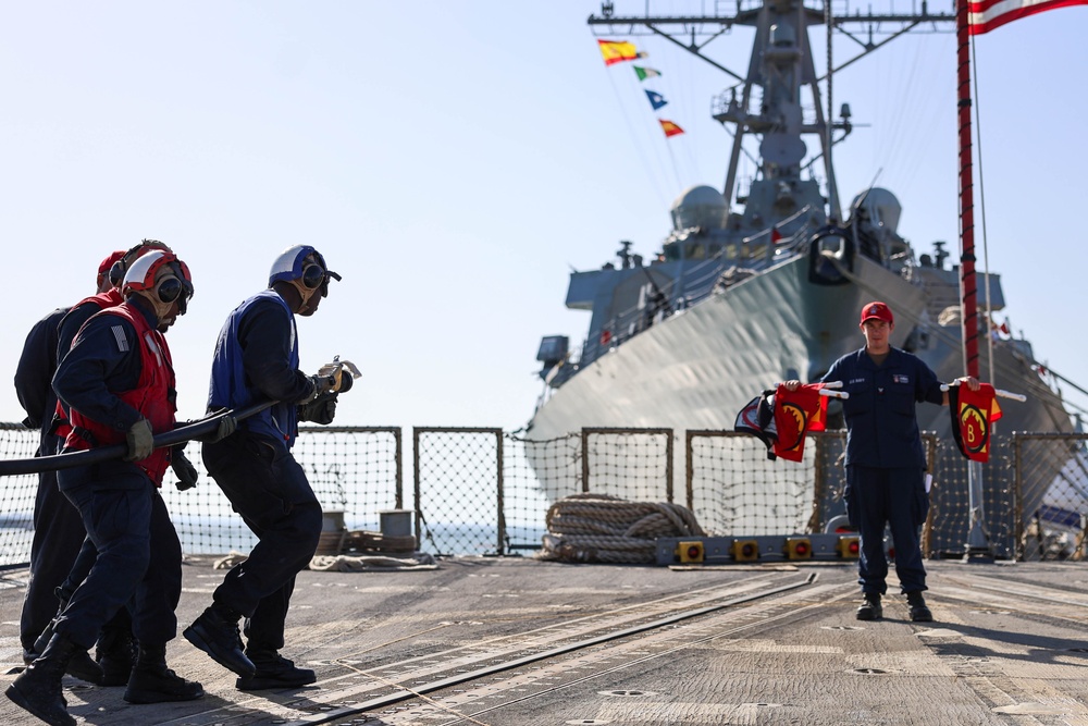 Flight Deck damage control drill aboard USS Paul Ignatius (DDG 117)