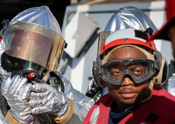 Flight Deck damage control drill aboard USS Paul Ignatius (DDG 117)