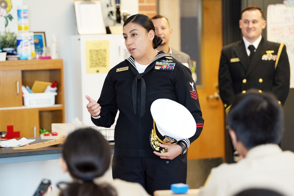 Admiral Houston Visits Rickover Naval Academy Cadets