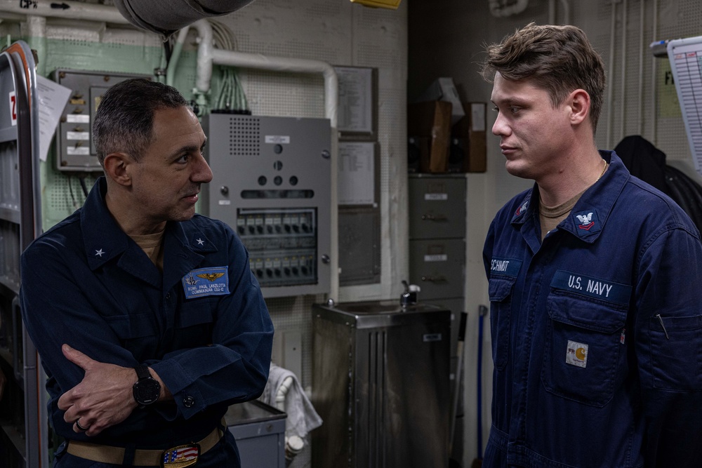 USS Mahan Hosts Commander, CSG-12