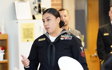 Admiral Houston Visits Rickover Naval Academy Cadets