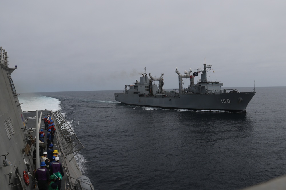 USS SAVANNAH Underway Replenishment at Sea with B.A.P. TACNA