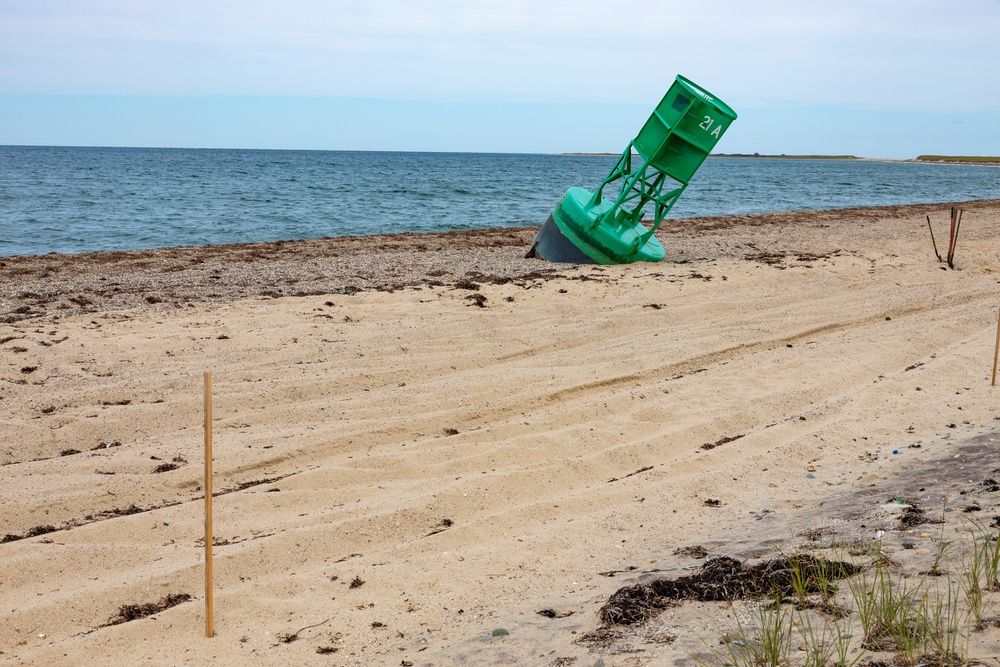 Connecticut Army National Guard partners with Coast Guard to dislodge beached buoy