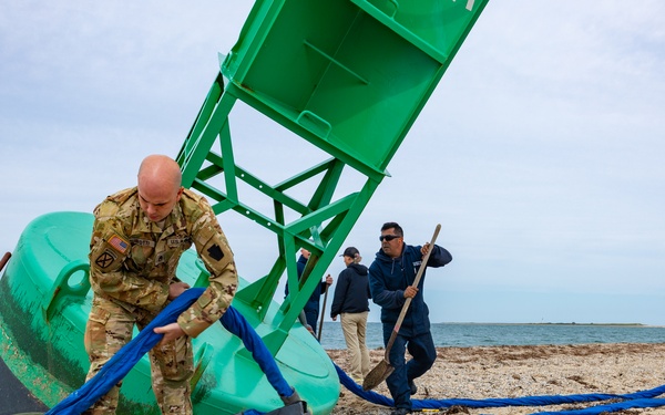 Connecticut Army National Guard partners with Coast Guard to dislodge beached buoy