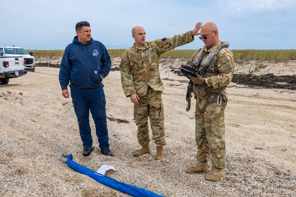 Connecticut Army National Guard partners with Coast Guard to dislodge beached buoy