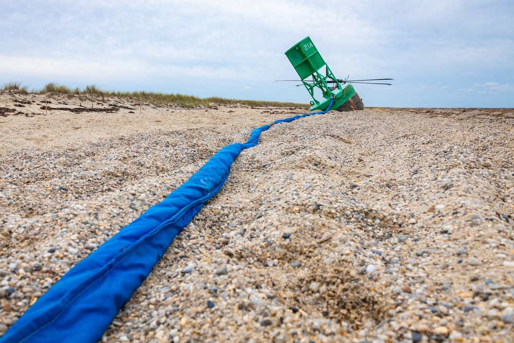 Connecticut Army National Guard partners with Coast Guard to dislodge beached buoy