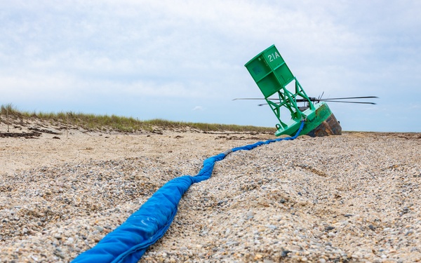 Connecticut Army National Guard partners with Coast Guard to dislodge beached buoy