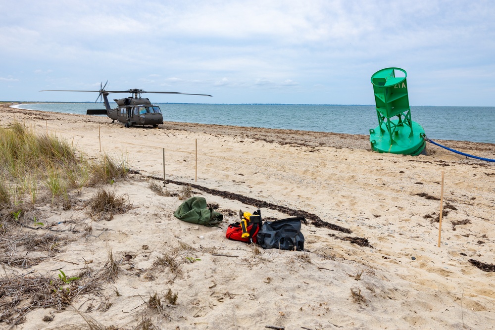 Connecticut Army National Guard partners with Coast Guard to dislodge beached buoy