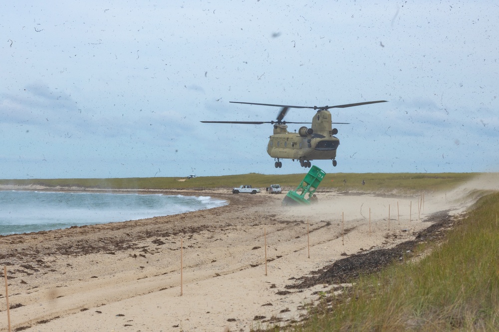 Connecticut Army National Guard partners with Coast Guard to dislodge beached buoy