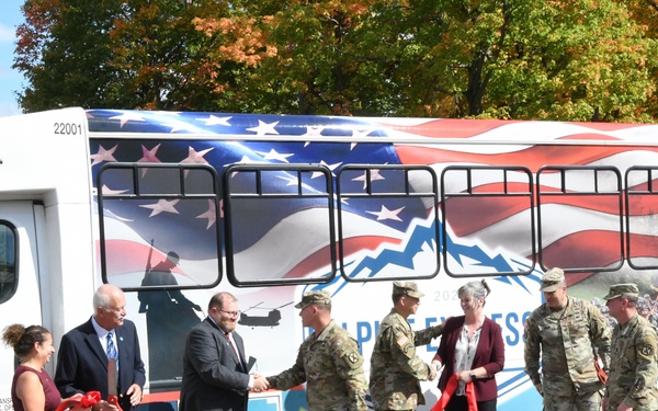 Fort Drum, Lewis County officials, recognize Alpine Express transit service with ribbon-cutting
