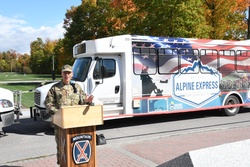 Fort Drum, Lewis County officials, recognize new Alpine Express transit service with ribbon-cutting ceremony